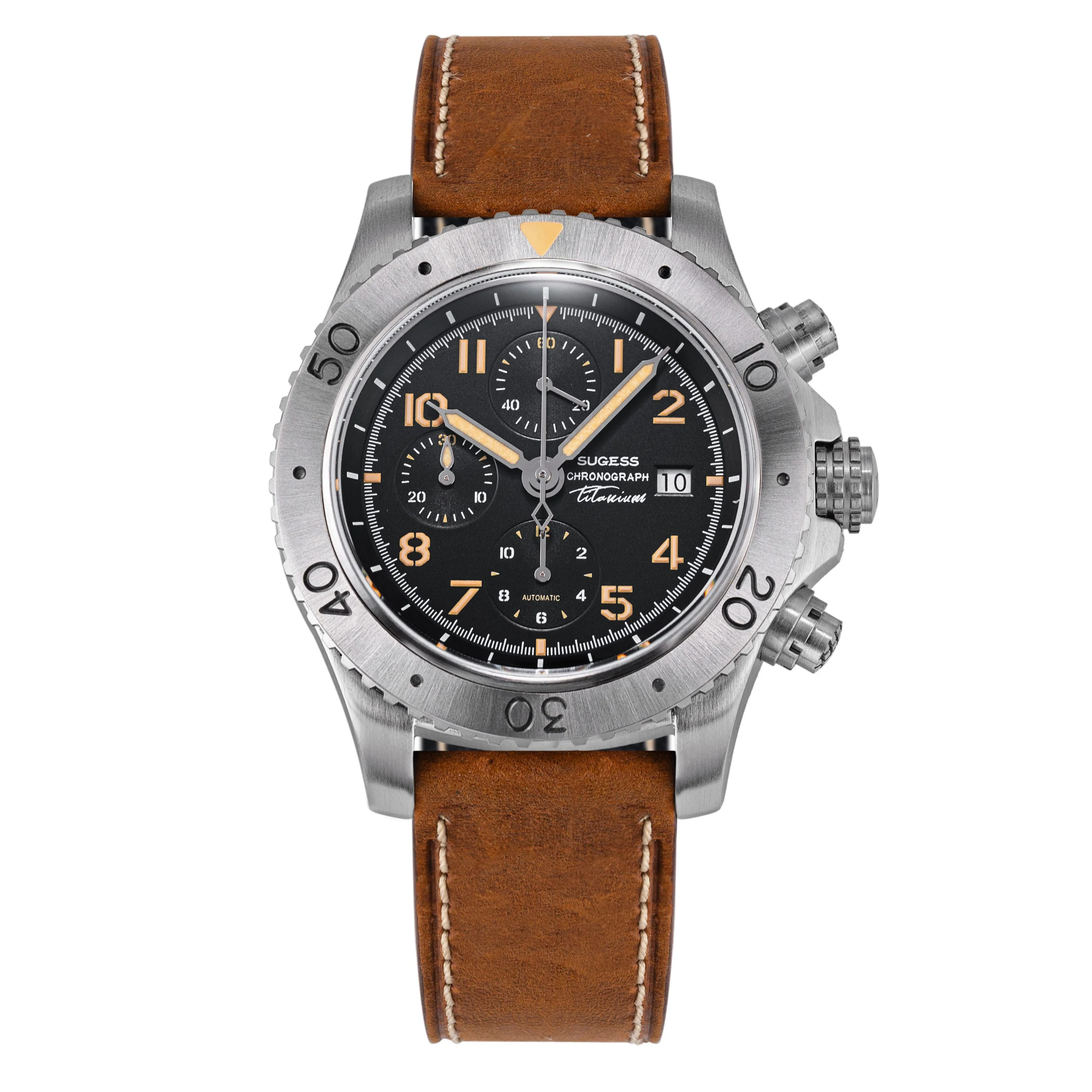 Sugess Sugess S464 Titanium Chronograph Black Dial