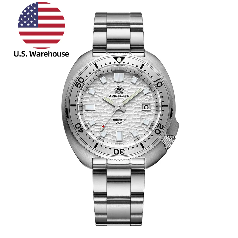 Addiesdive U.S. Warehouse -ADDIESDIVE®Turtle White Automatic Dive Watch 1970 Captain Willard Homage ( AD2117)