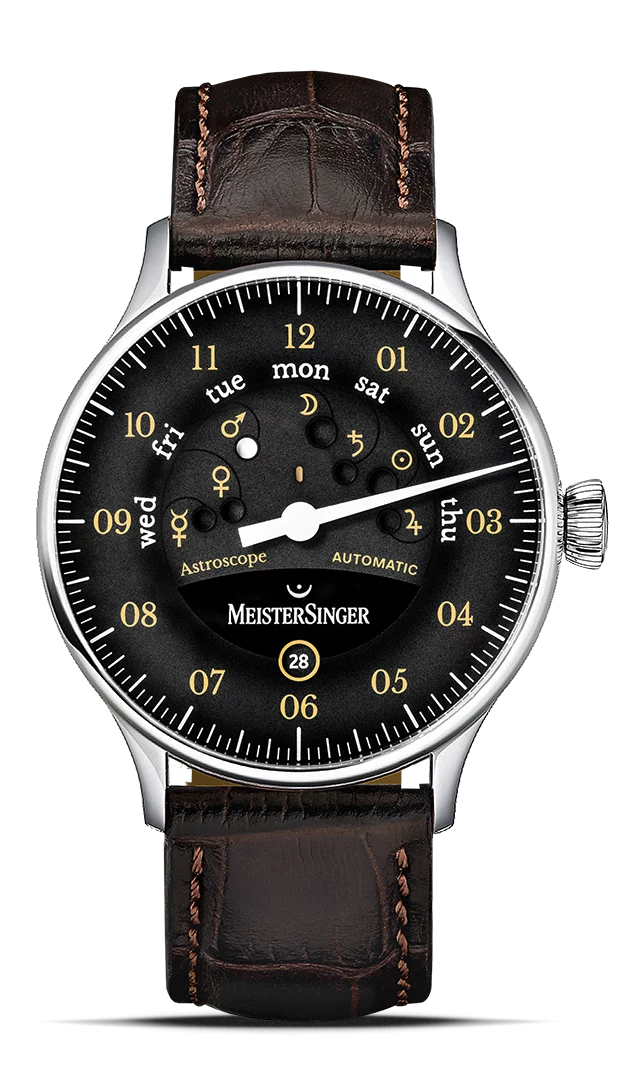 MeisterSinger Astroscope – Schwarz mit Old Radium