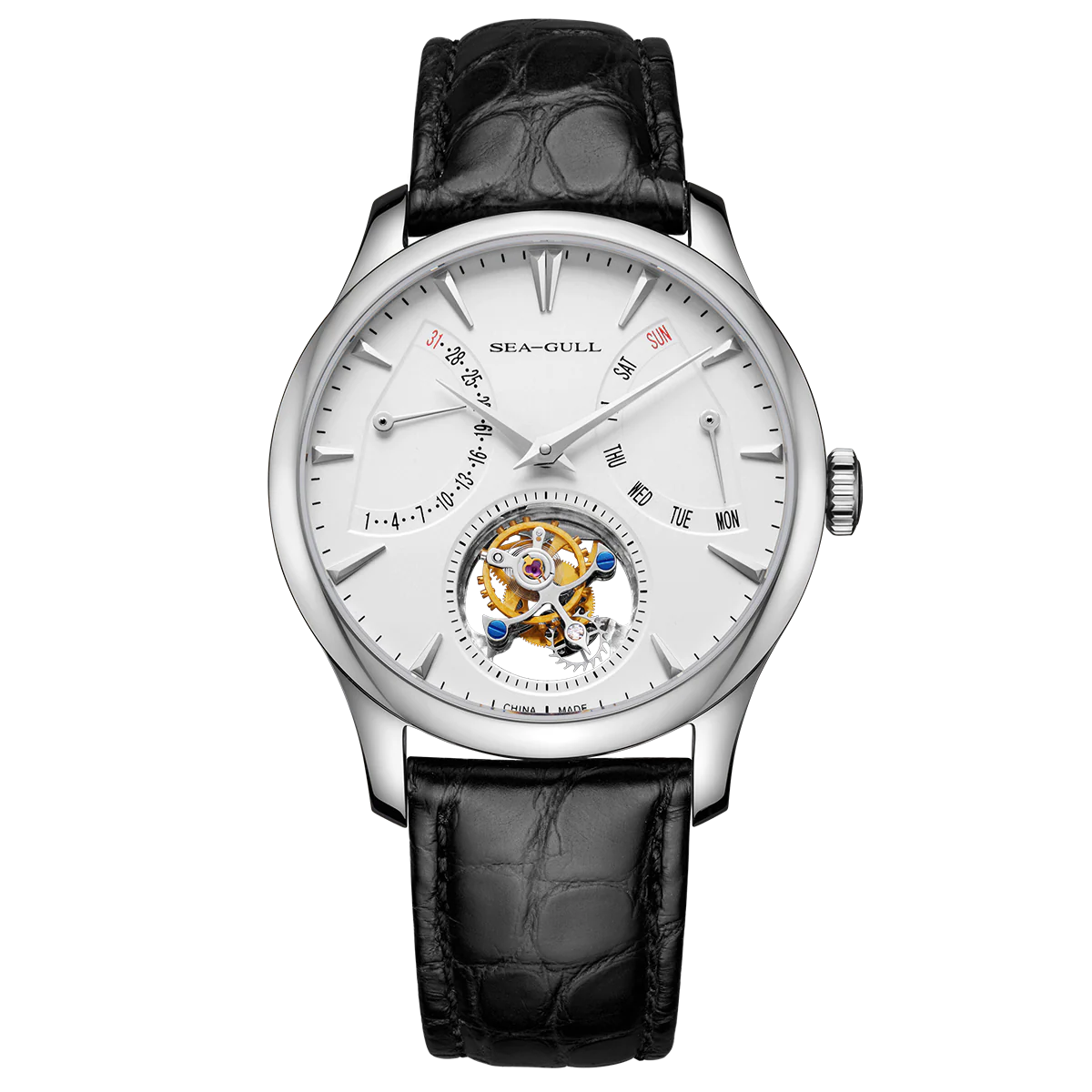 Sea-Gull Artisan Heritage Series Multifunctional Day-date Calendar Eccentric Tourbillon 41mm