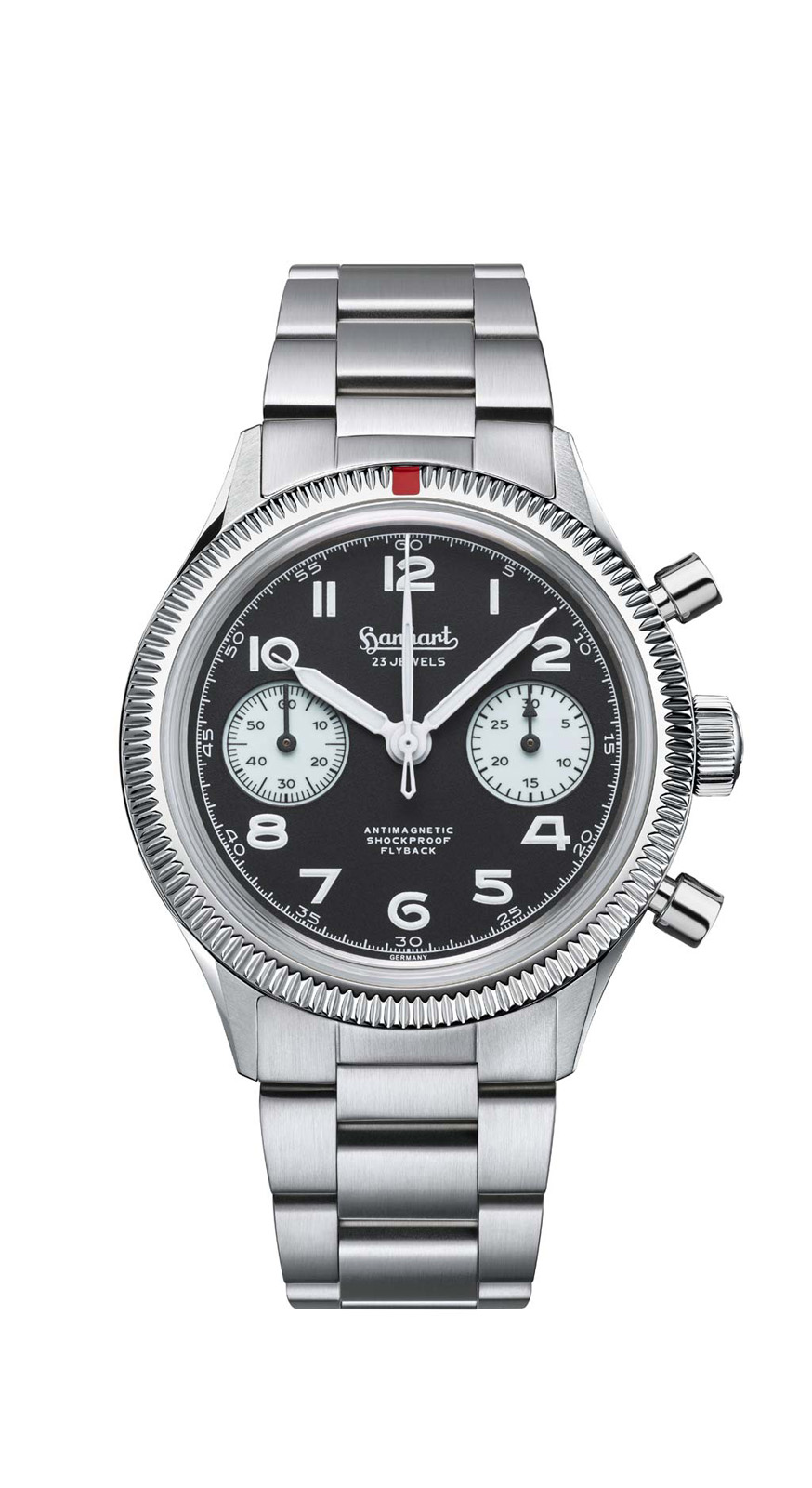 Hanhart 417 ES 1954 Flyback Reverse Panda, 39 mm