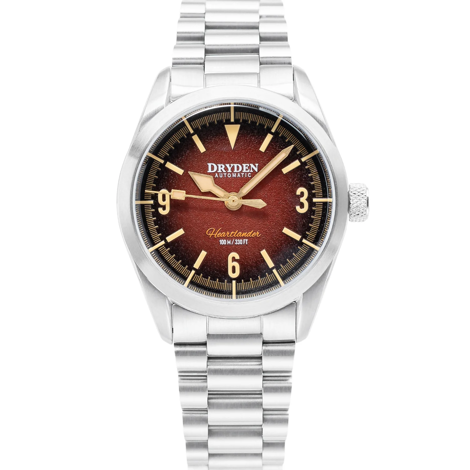 Dryden Watch Company Dryden Heartlander 38mm Automatic Field Watch - Autumn Rust