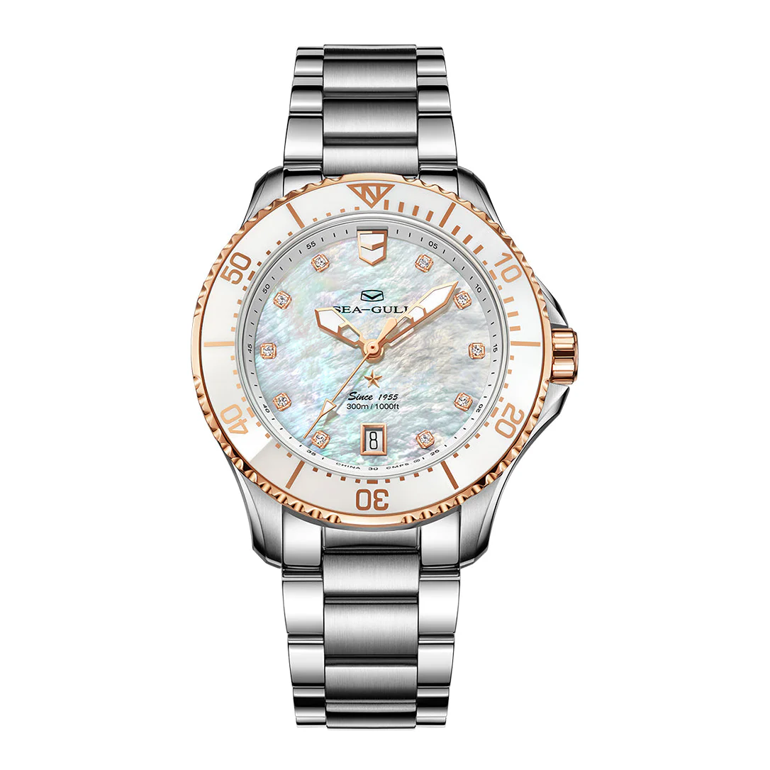 Sea-Gull Ocean Series Pro 300m Waterproof Mother-of-pearl Dial Lady's Dive Watch 40mm