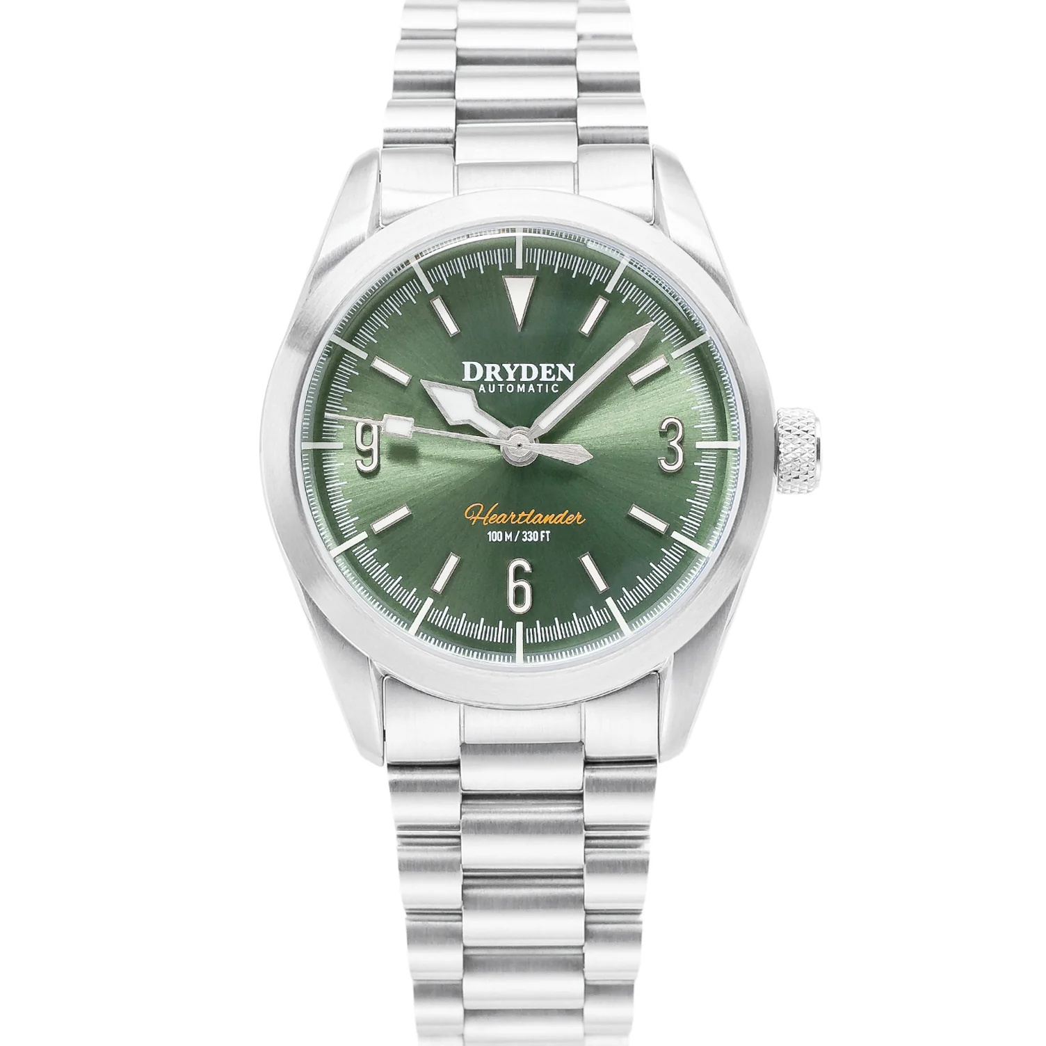 Dryden Watch Company Dryden Heartlander 38mm Automatic Field Watch - Prairie Green