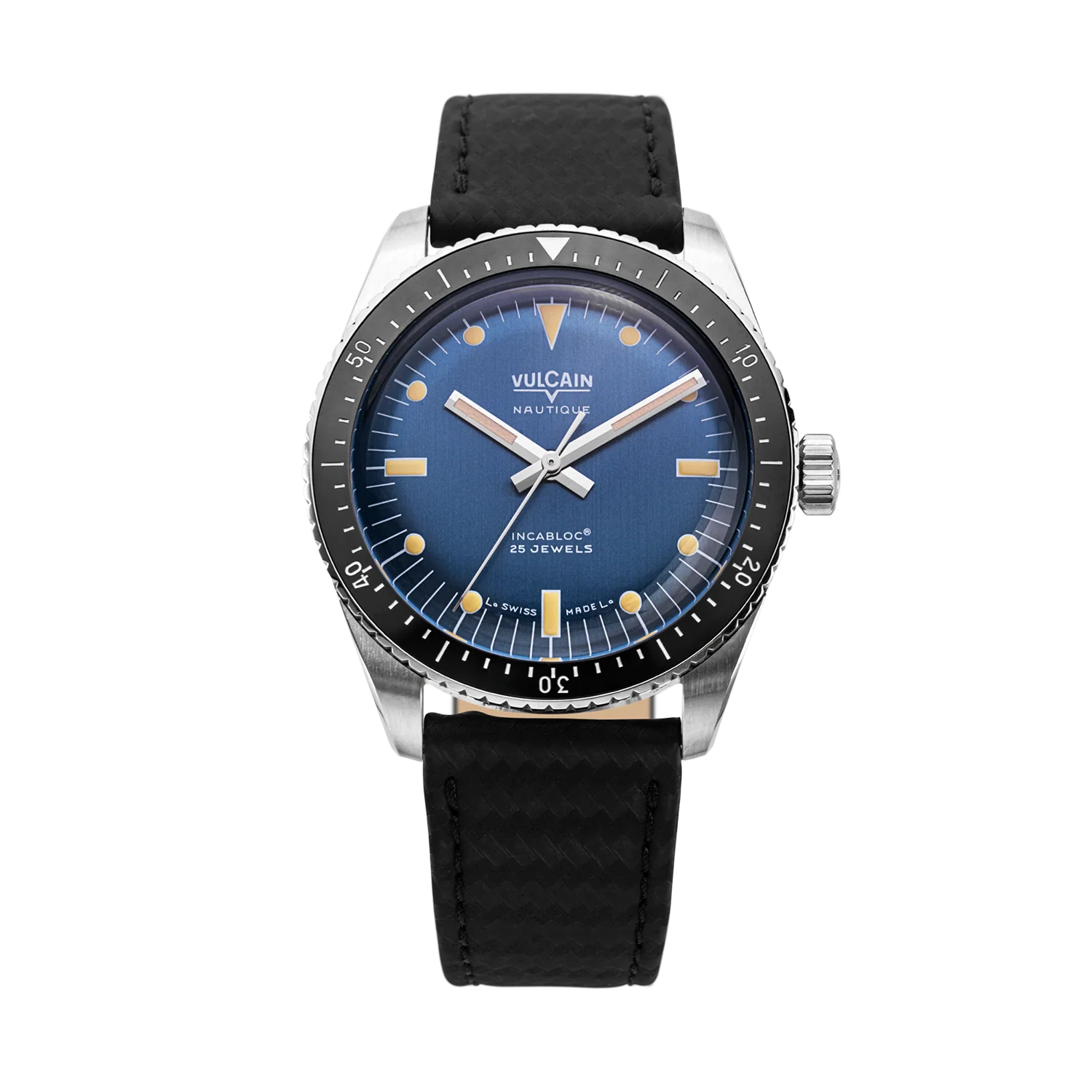 Vulcain Skindiver Nautique - Blue with Khaki Brown Lum