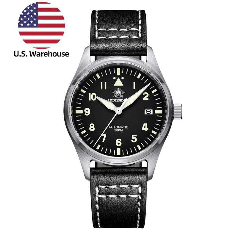 Addiesdive U.S. Warehouse -ADDIESDIVE®39mm Men's Elegant Automatic Watch Diver 200M (AD2519)