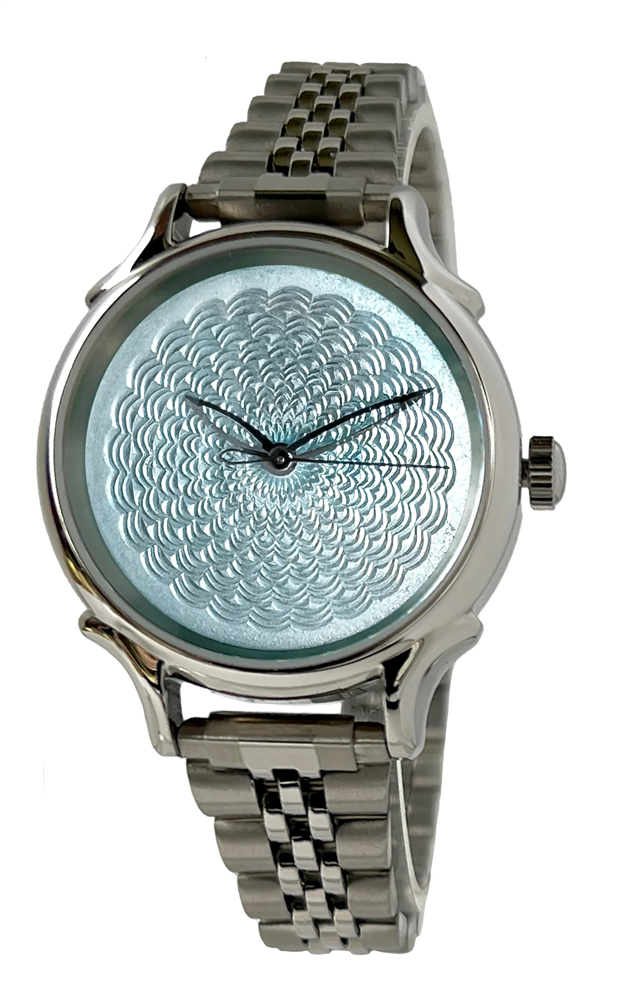 Celeste Watch Company Hand Turned Enamel Guilloché - Sea Shimmer by Rebecca Montgomery - 32mm Quartz