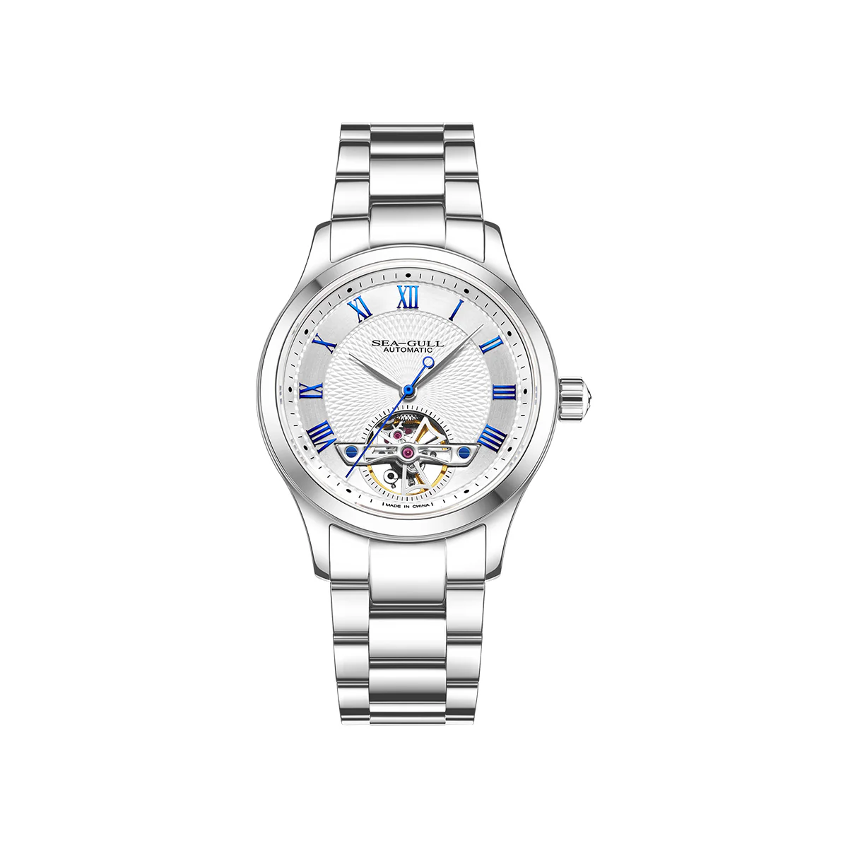 Sea-Gull Open Heart Flywheel Guilloché Dial Automatic Watch 39mm