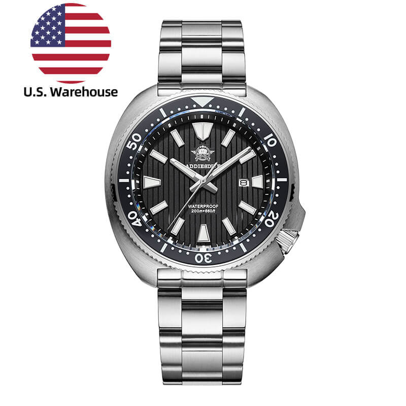 Addiesdive U.S. Warehouse -Addiesdive Turtle Quartz Diver Men Watch AD2507