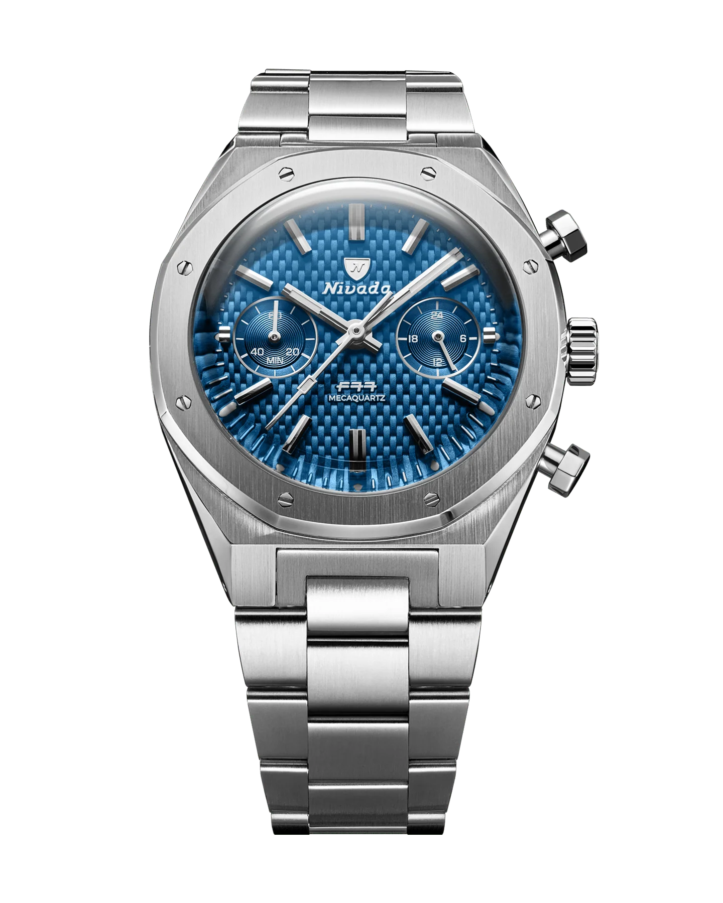 Nivada Grenchen F77 SST CHRONO MECAQUARTZ BLUE MK2 - 38MM