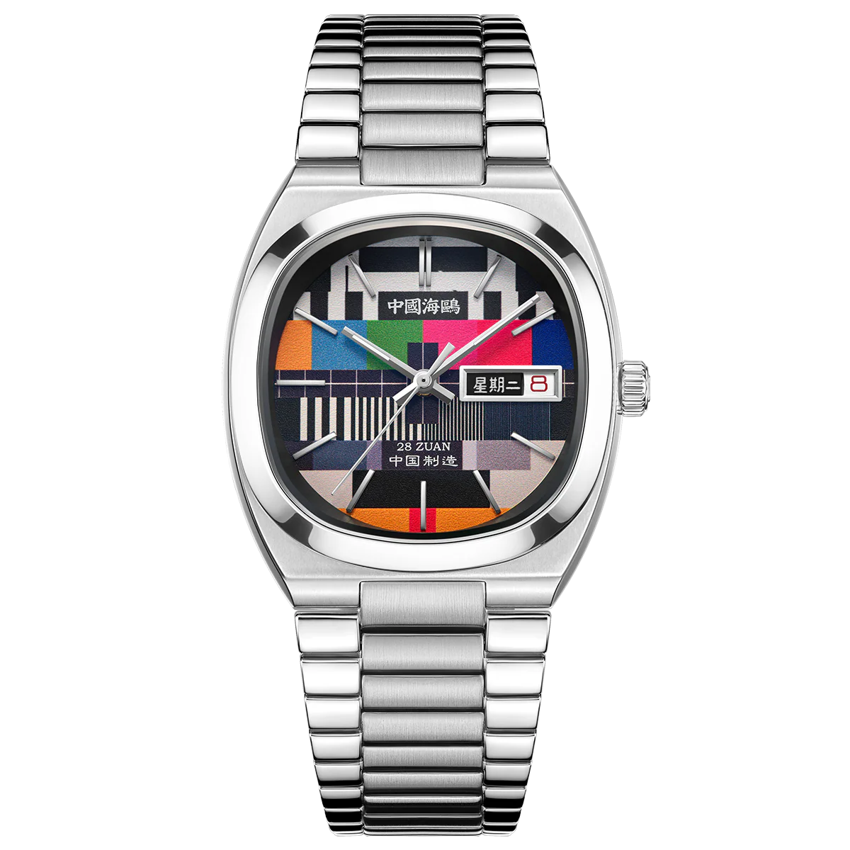 Sea-Gull TV Dial Day-date Calendar Tonneau Vintage Watch 36mm