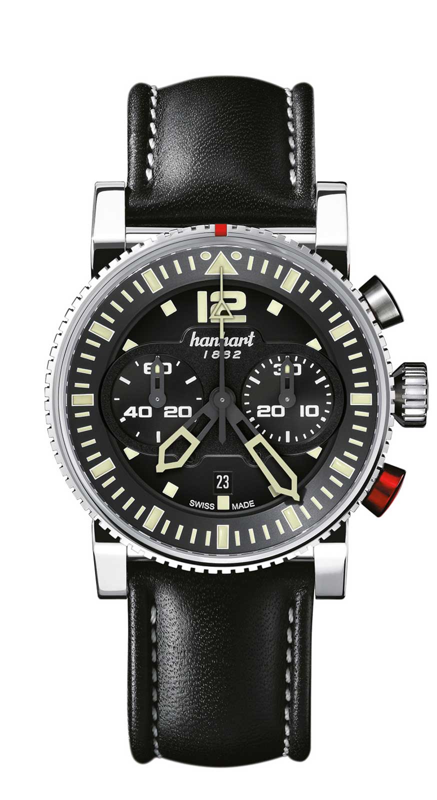 Hanhart PRIMUS Pilot schwarz, 44 mm