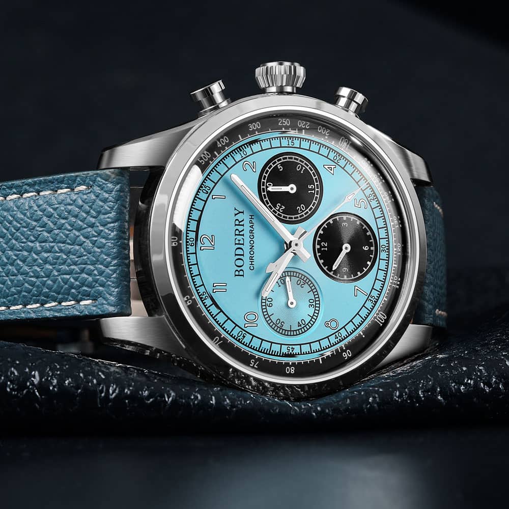 Boderry ASYMMETRY - Mechanical Chronograph with Domed Sapphire Crystal | Ice Blue