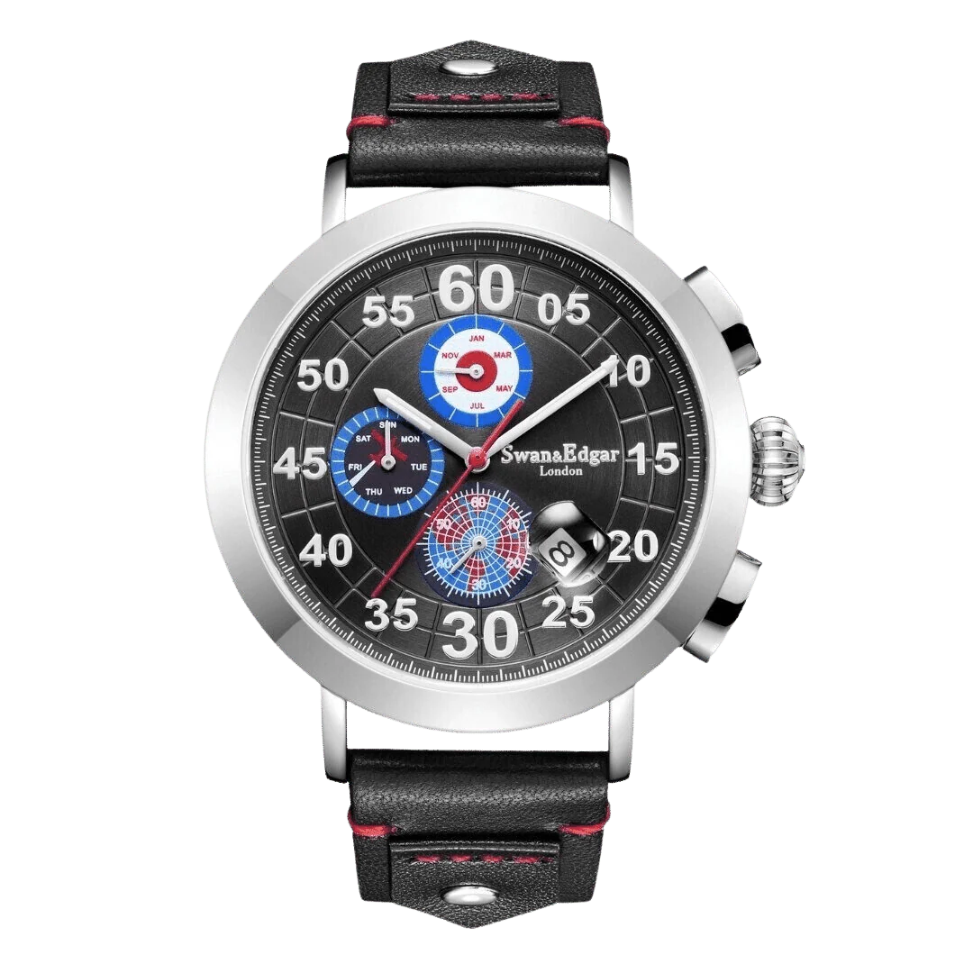 Swan & Edgar In Flight Automatic- Silver Black