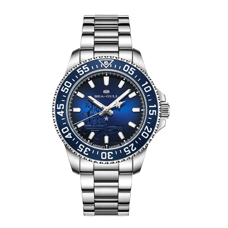 Sea-Gull Ocean Series 200m Waterproof Aircraft Carrier Dial Dive Watch 44mm