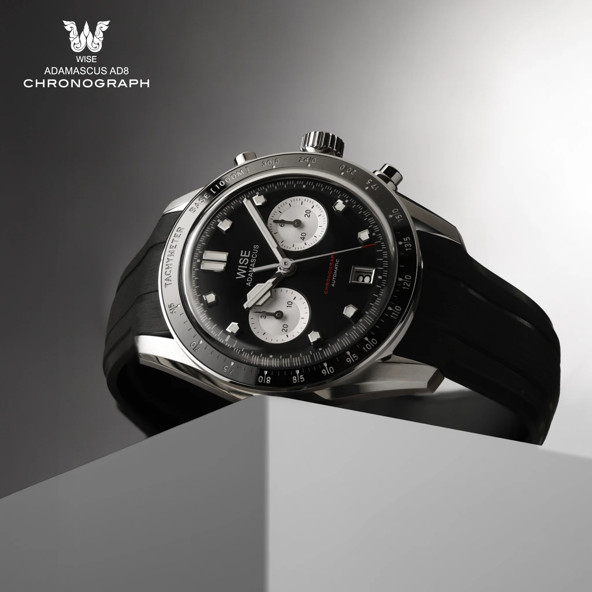 WISE ADAMASCUS AD8 Chronograph Black-White