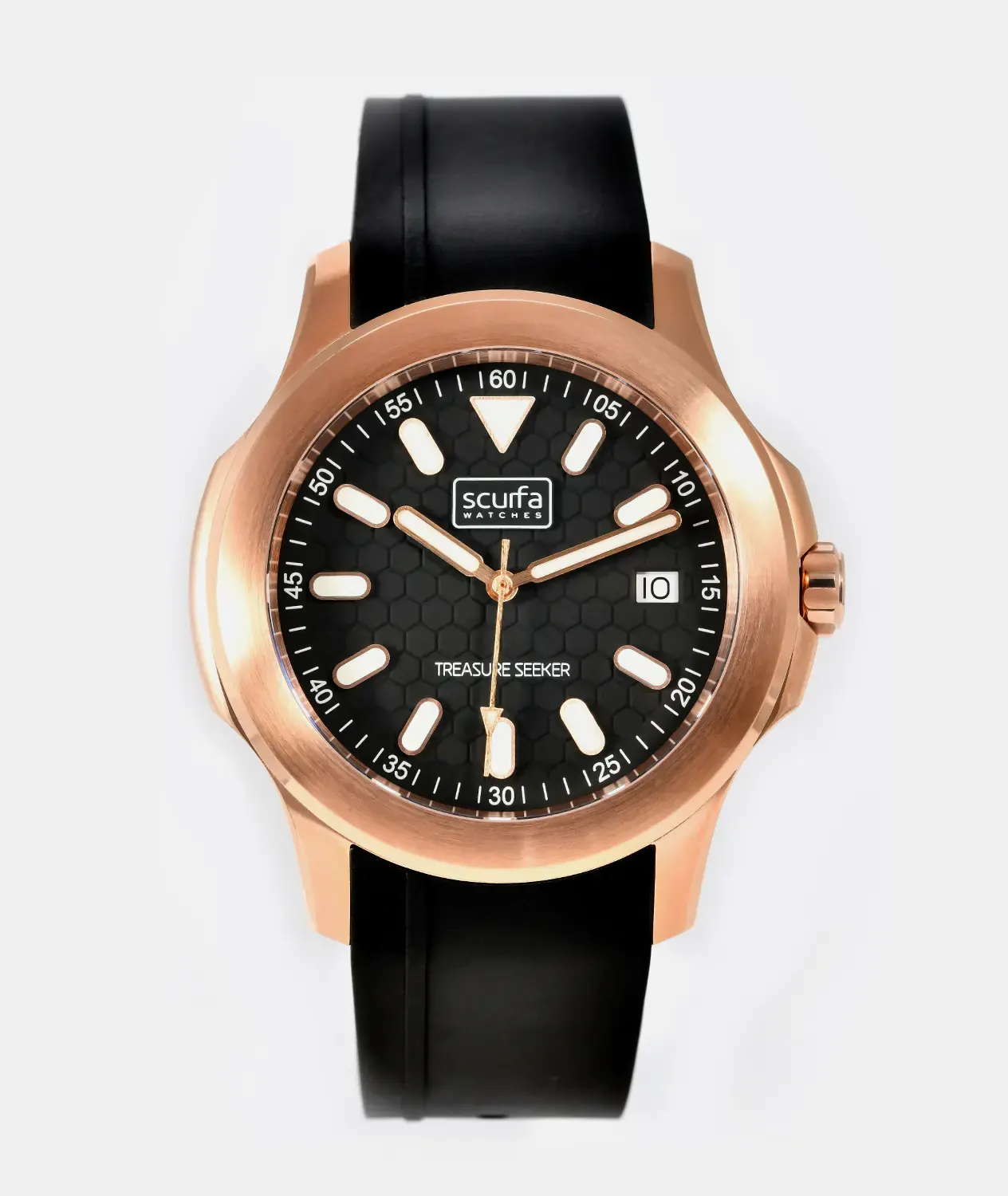 Scurfa Top Side Crew Rose Gold Black Dial – Mens