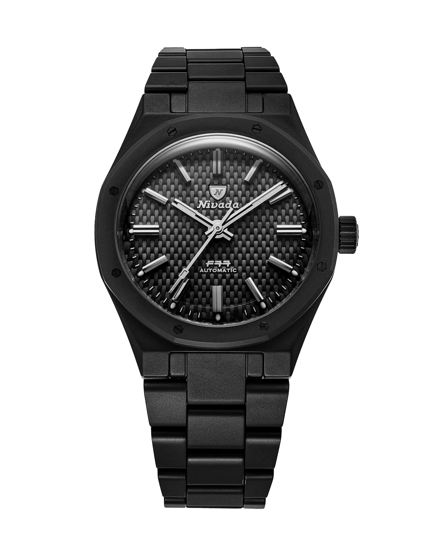 Nivada Grenchen F77 BLACK CERAMIC TRESSED DIAL MK1 - 37MM