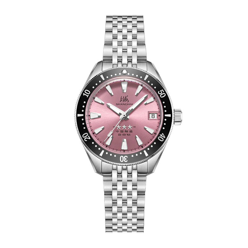 Shanghai Watch Shanghai 114 Military 35mm Dive Watch - Pink Dial