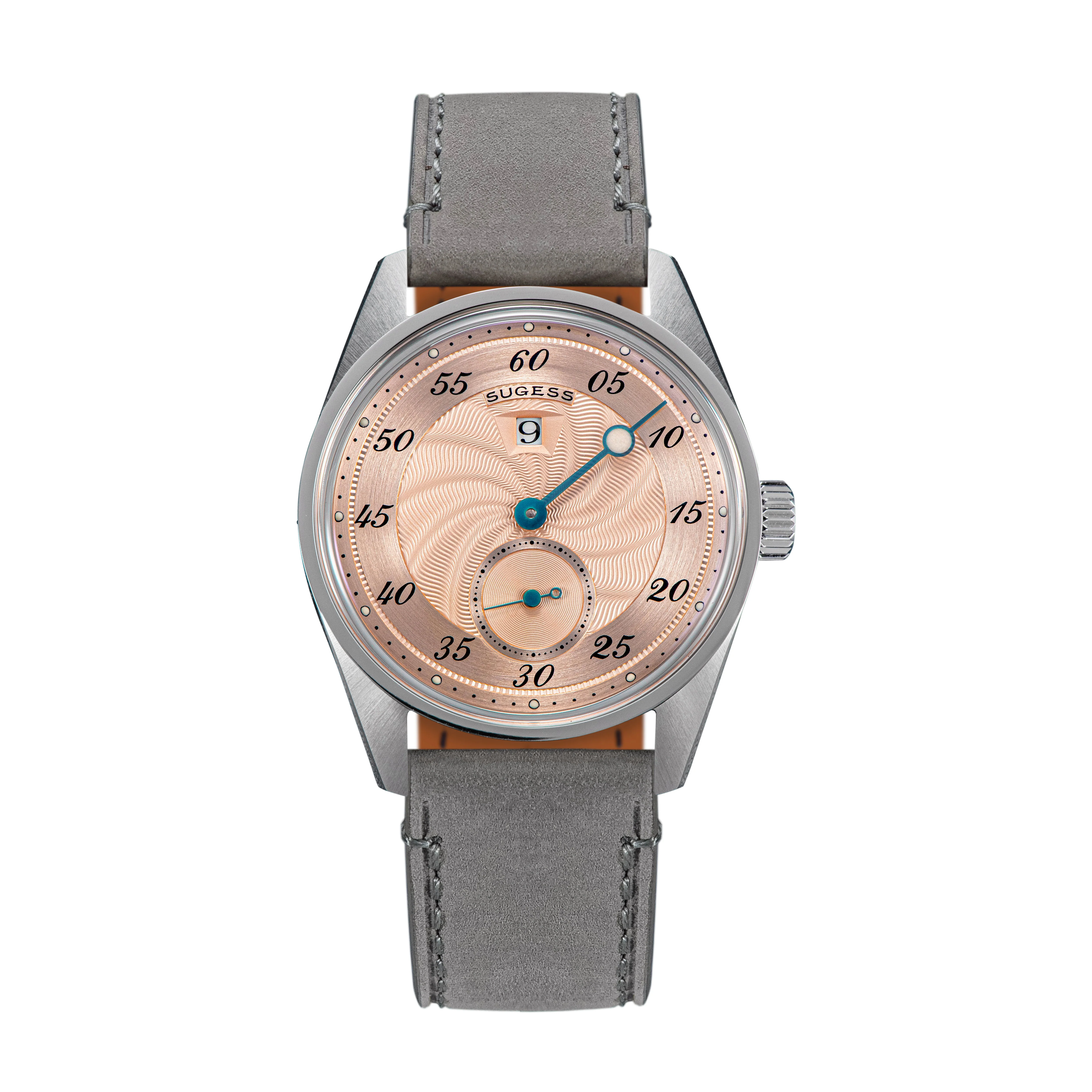 Sugess Automatic S451-1 Salmon Dial Jumping Hour One Pointer Stainless Steel
