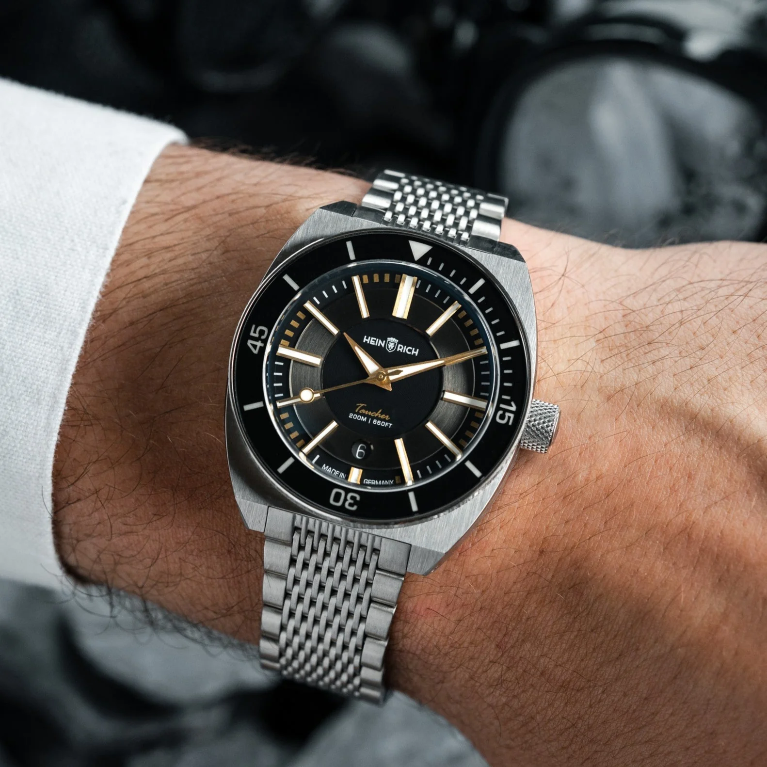 Heinrich Taucher LX — Edelstahl mit DLC Beschichtung (schwarz)