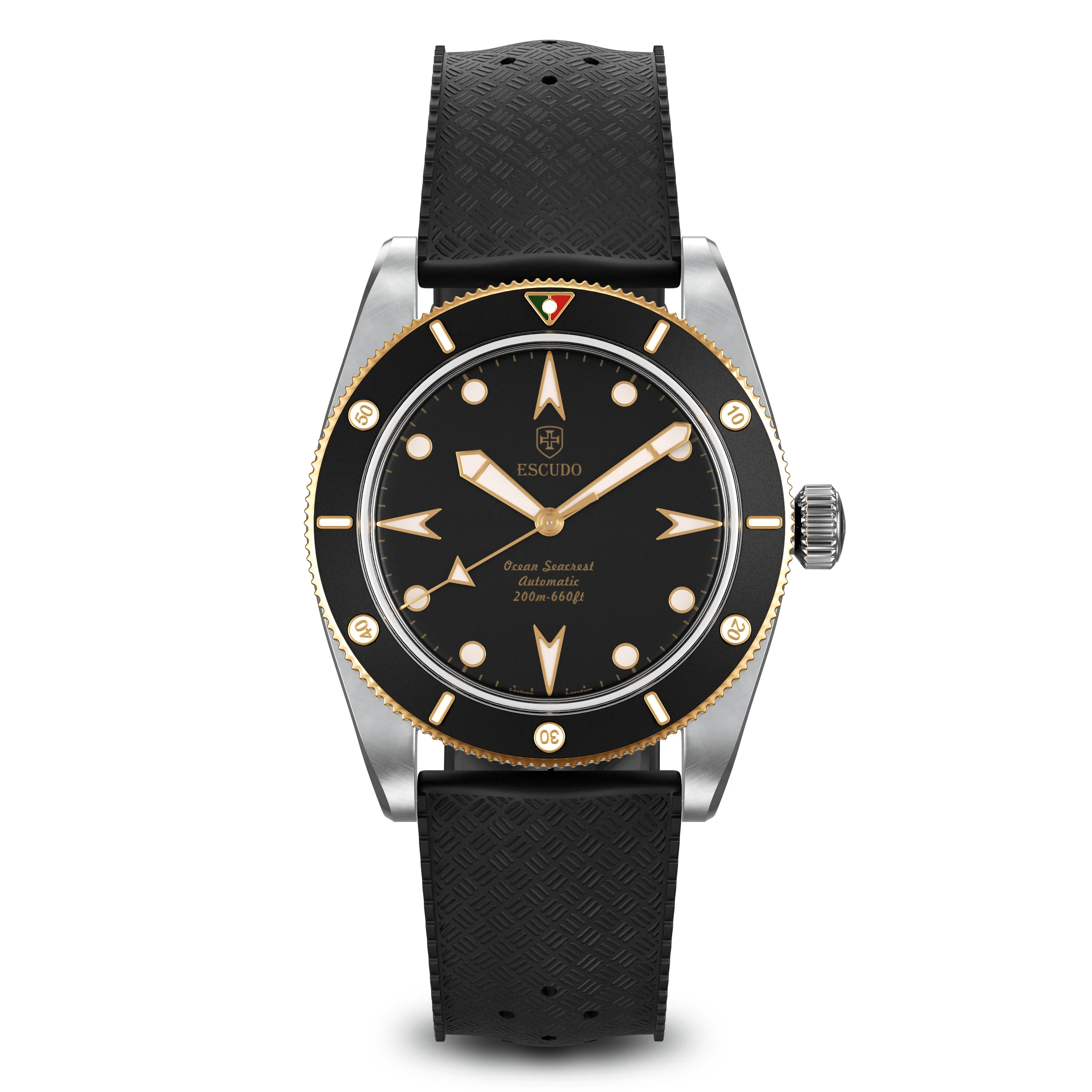Escudo Watches Preto e Bronze - FKM Rubber - 39mm
