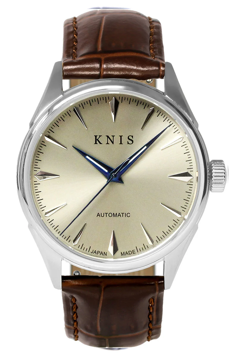 KNIS KNIS Automatic Sunray Dial Champagne Gold Leather KN001-SGBRLE