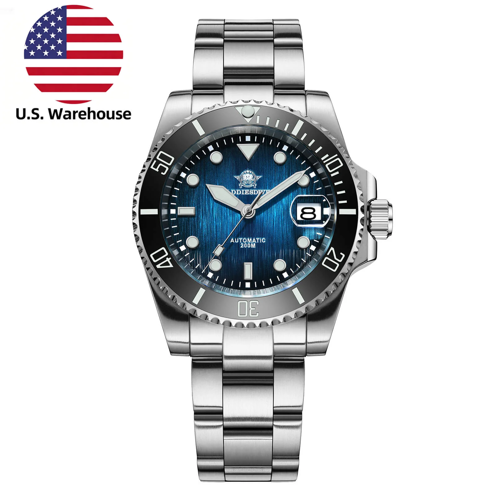 Addiesdive U.S. Warehouse -ADDIESDIVE Stainless Steel Sub Dive Watch AD2536