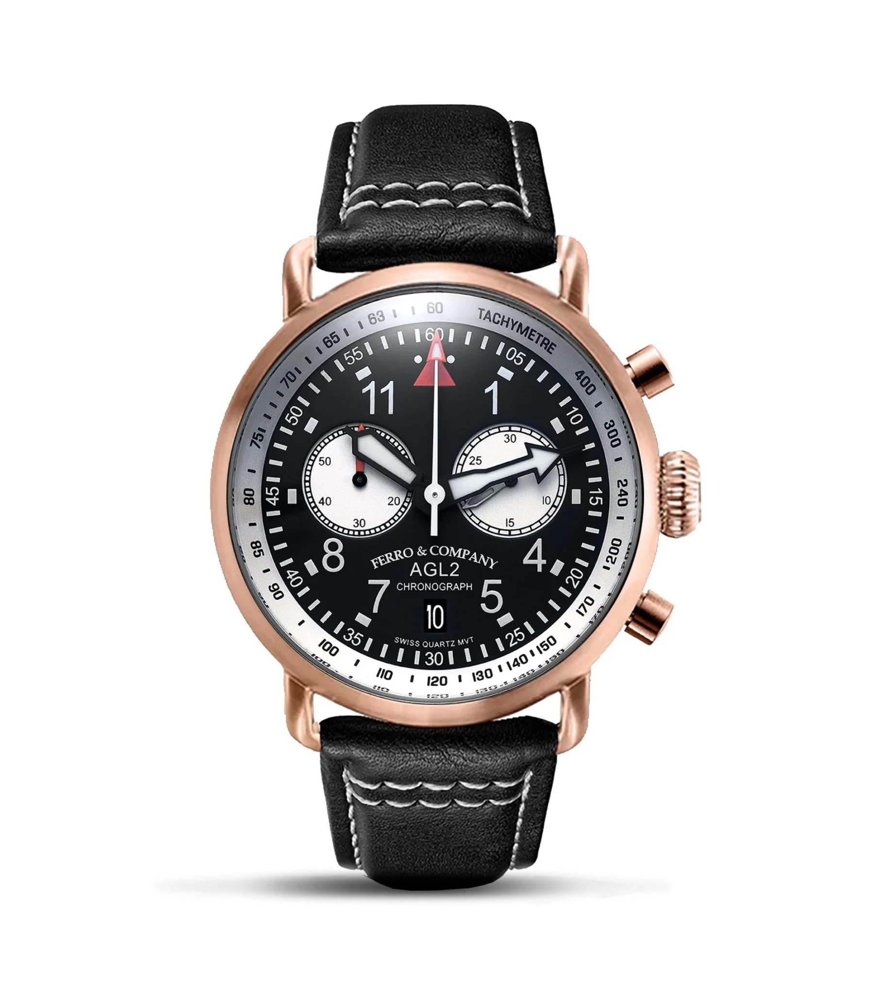 Ferro & Co AGL 2 Chronograph Black / White / Rose Gold
