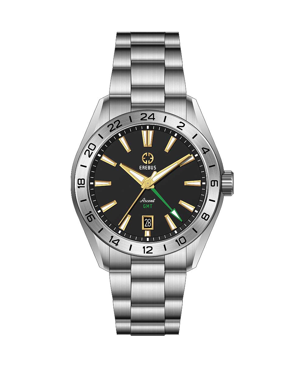 Erebus Watches ASCENT 40 GMT Black Gilt