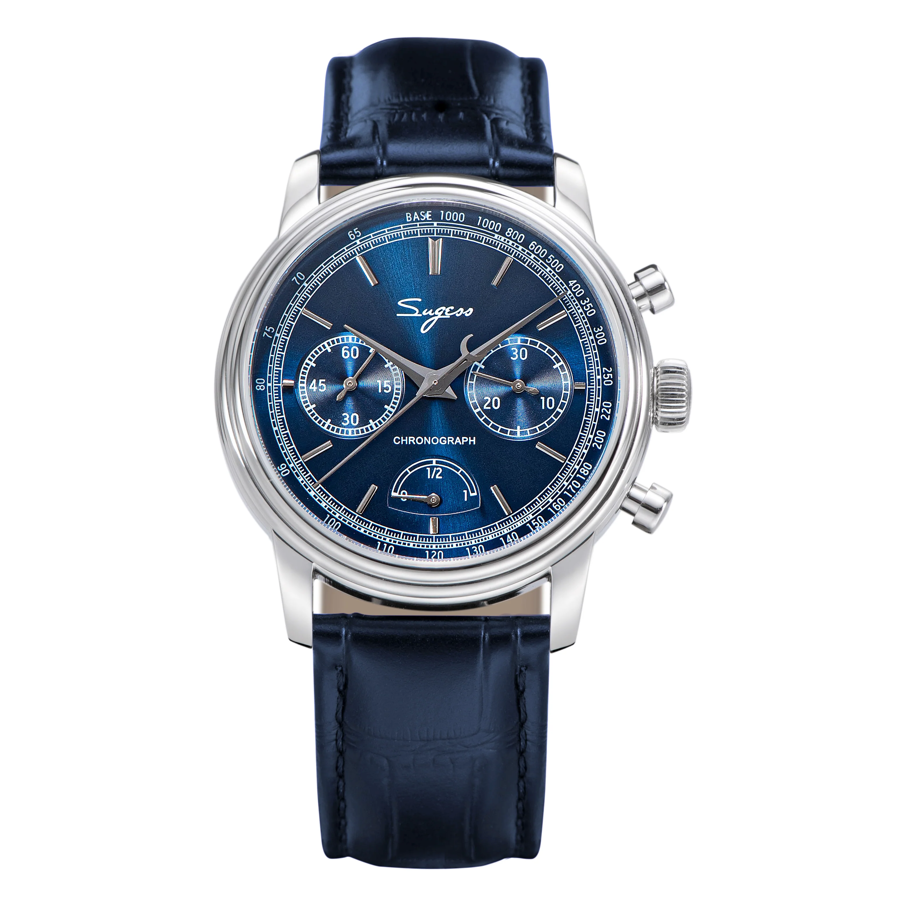 Sugess Chrono Master S438 Deep Blue Dial Power Reserve Indicator