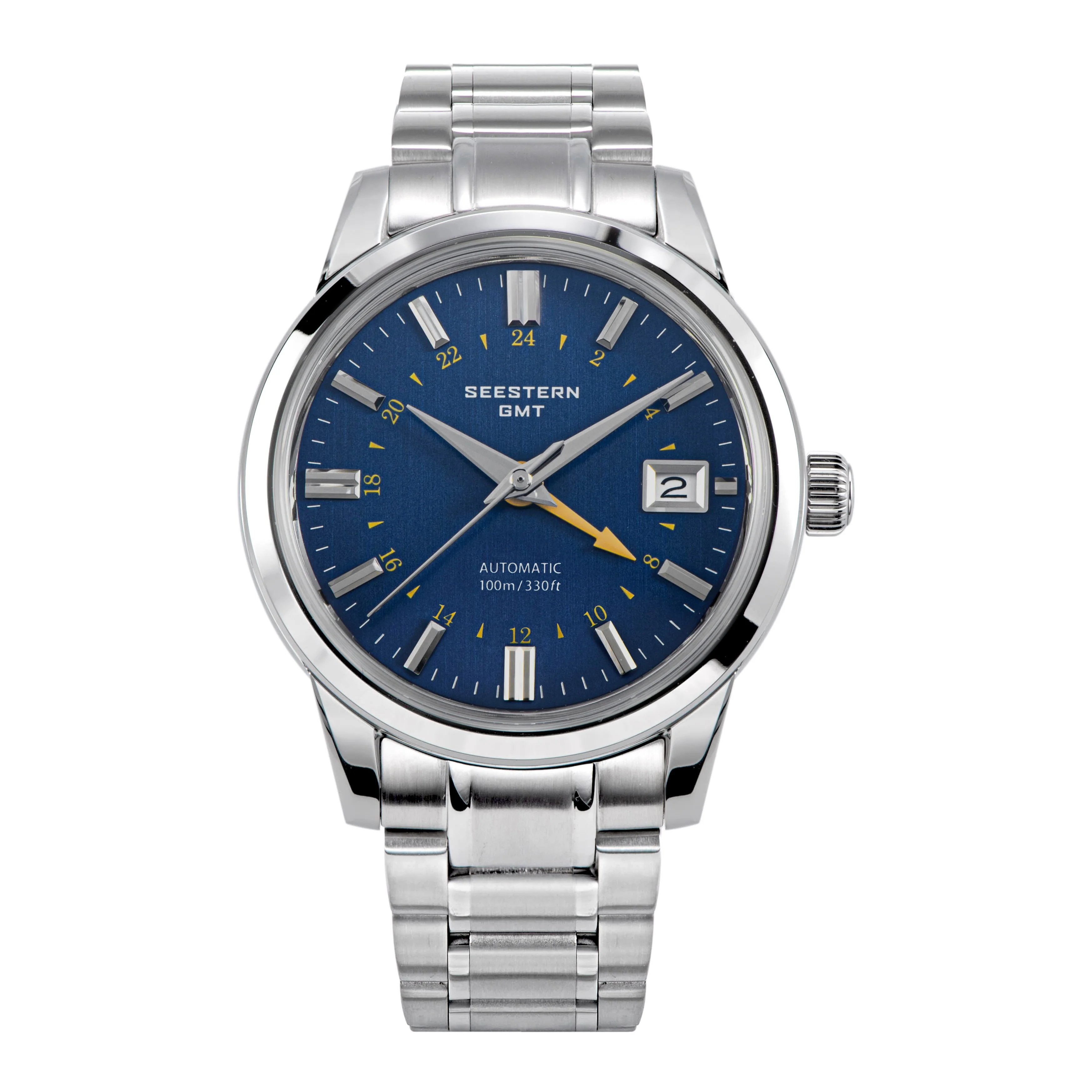 Sugess Seestern S446 GMT Watch Deep Blue Dial (Seiko NH34 GMT movement)