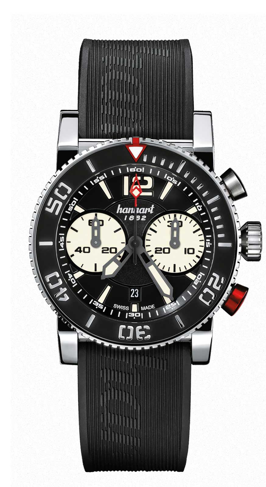 Hanhart PRIMUS Diver schwarz, 44 mm