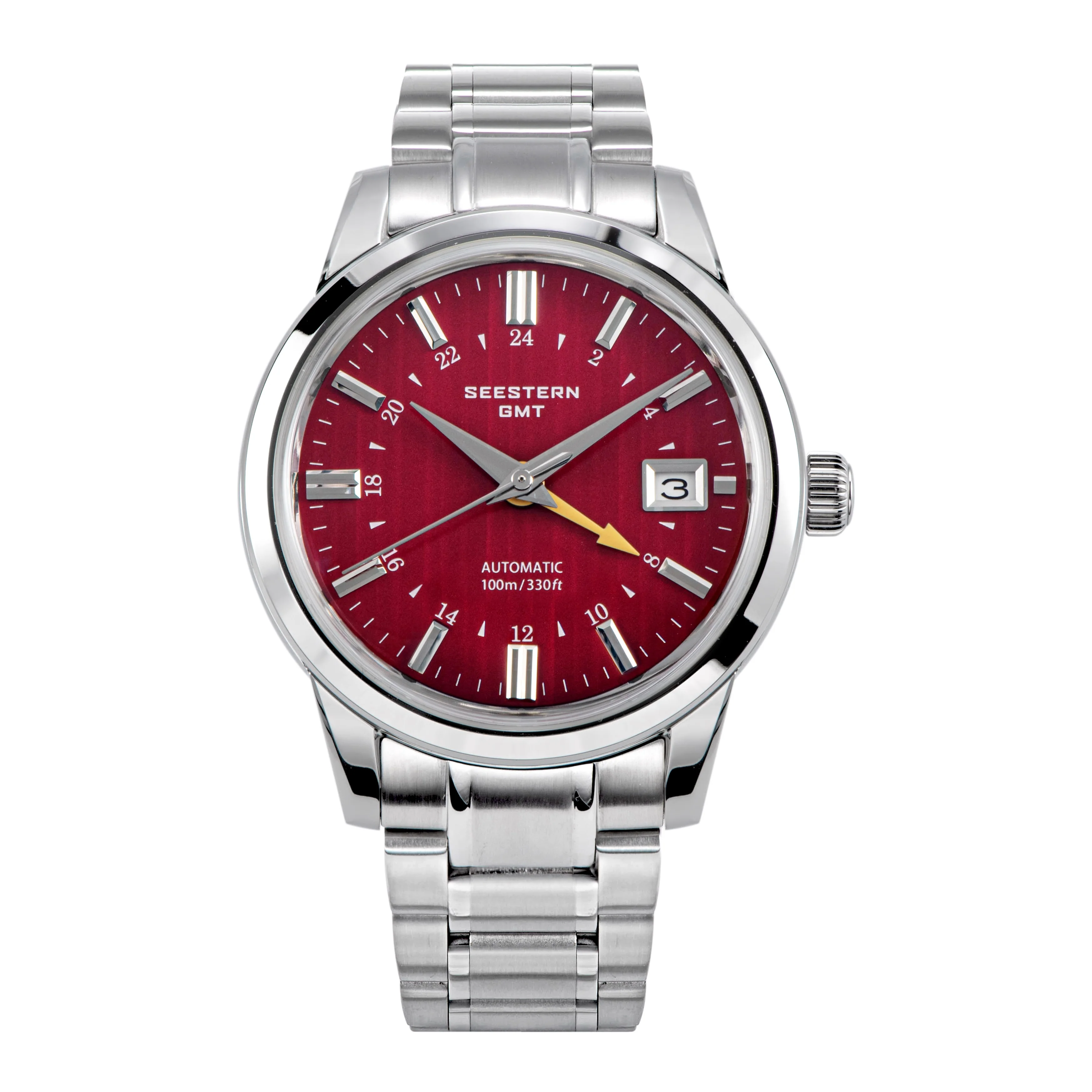 Sugess Seestern S446 GMT Watch Red Dial (Seiko NH34 GMT movement)