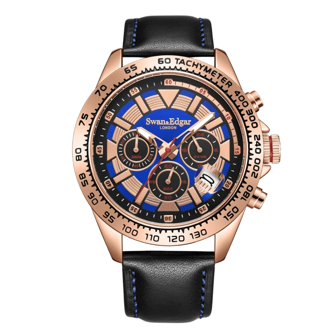 Swan & Edgar Speed Tracker Mechanical Quartz- Rose Blue