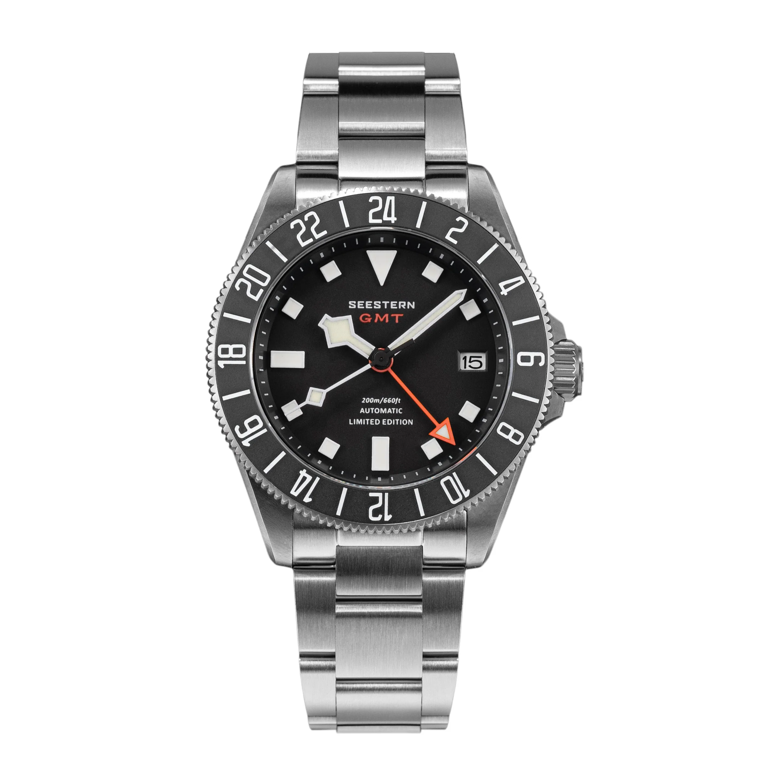 Sugess Seestern S462 Titanium Professional GMT Diver Black Dial Black Bezel Limited Edition