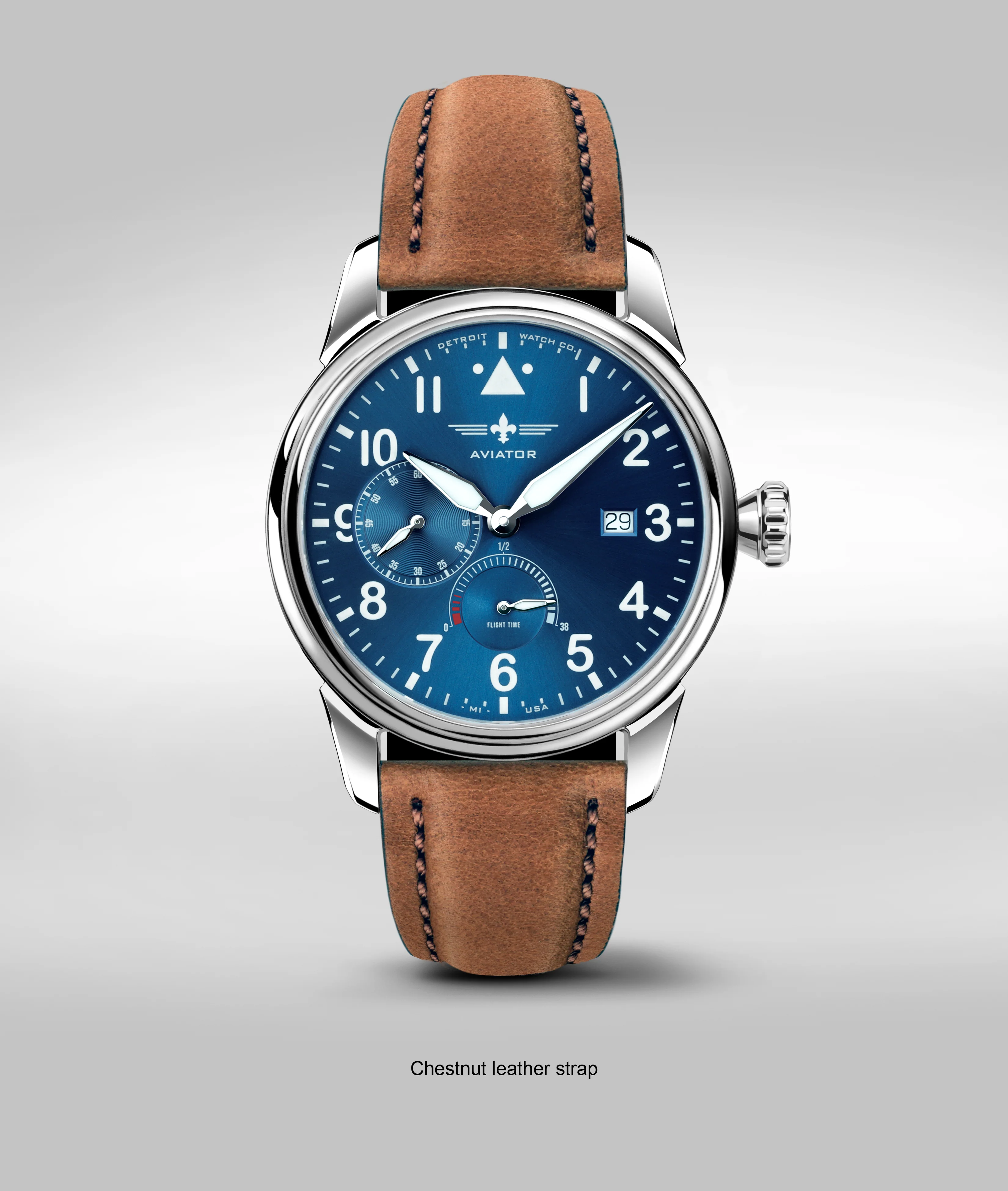 Detroit Watch Company 42mm Aviator Power Reserve Exhibition