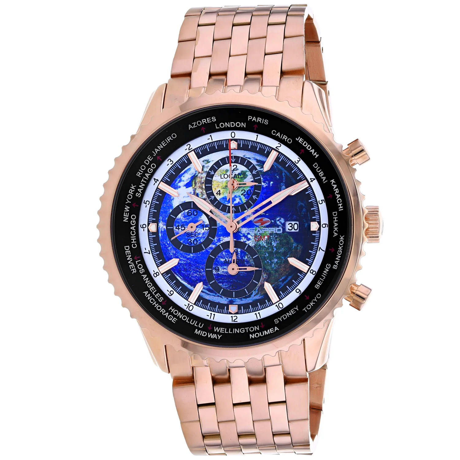 Egard Watch Company Seapro Men's Meridian World Timer GMT