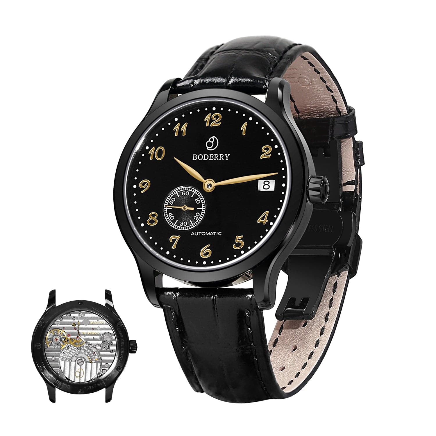 Boderry ELITE - Micro-rotor Automatic Watch | Black