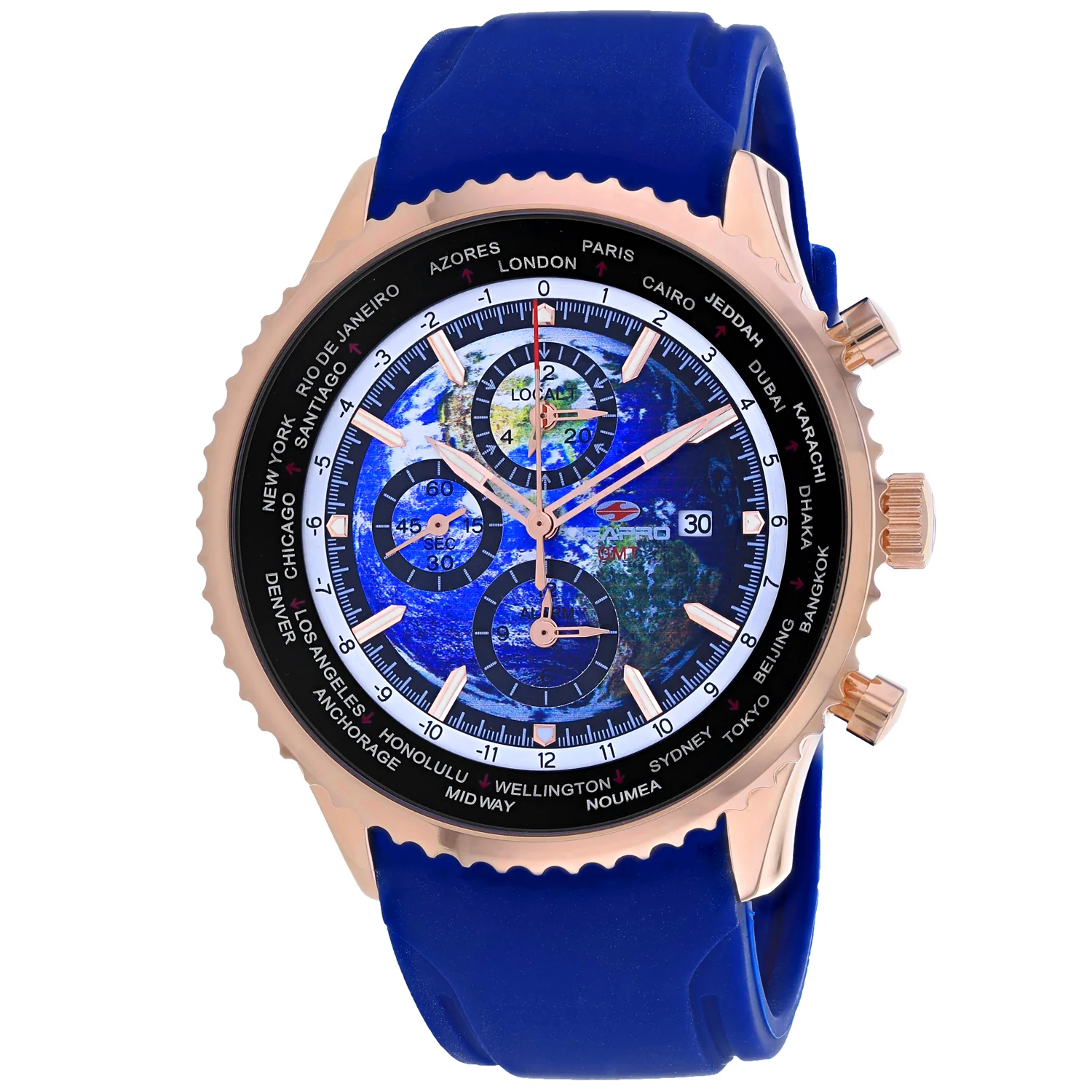 Egard Watch Company Seapro Men's Meridian World Timer GMT