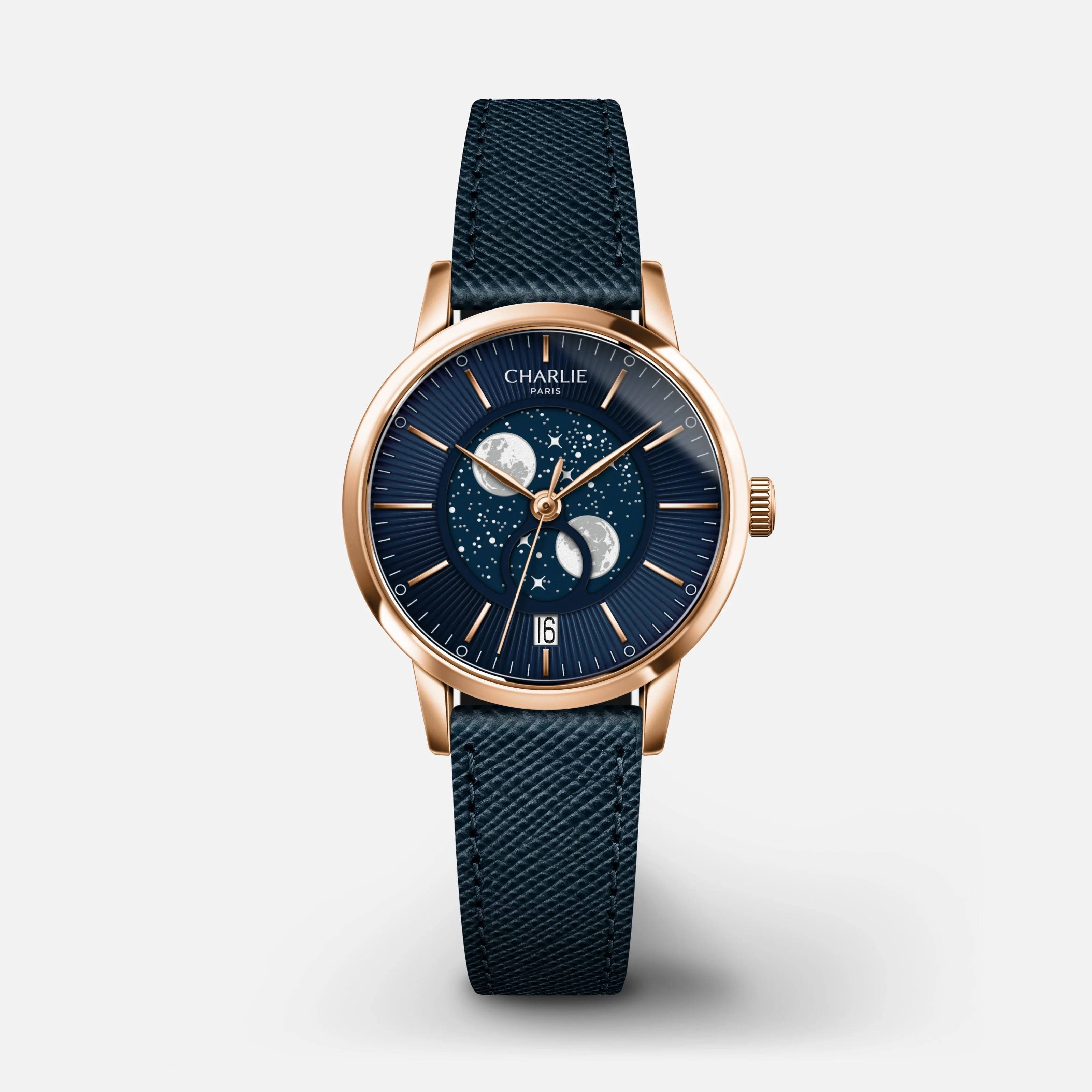 Charlie Paris SULLY - Phase de Lune - Doré rose & Bleu