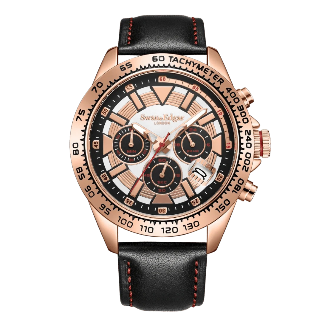 Swan & Edgar Speed Tracker Mechanical Quartz- Rose White