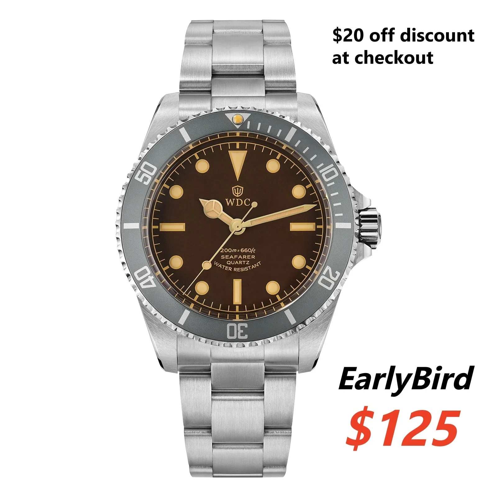 Thorn Watchdives Seafarar WD5513Q 40mm VH31 Sub Diver Watch