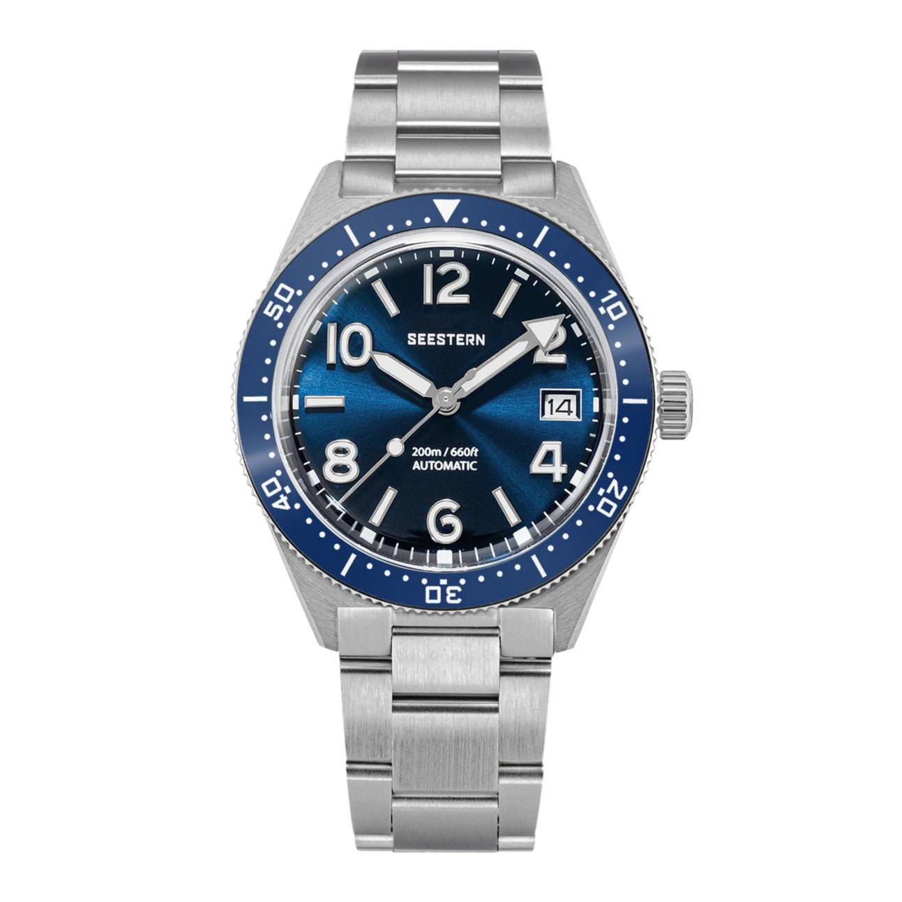 Sugess Seestern S434-2 Stainless-Steel Blue Dial Professional Diver Automatic 200m Water Resistant