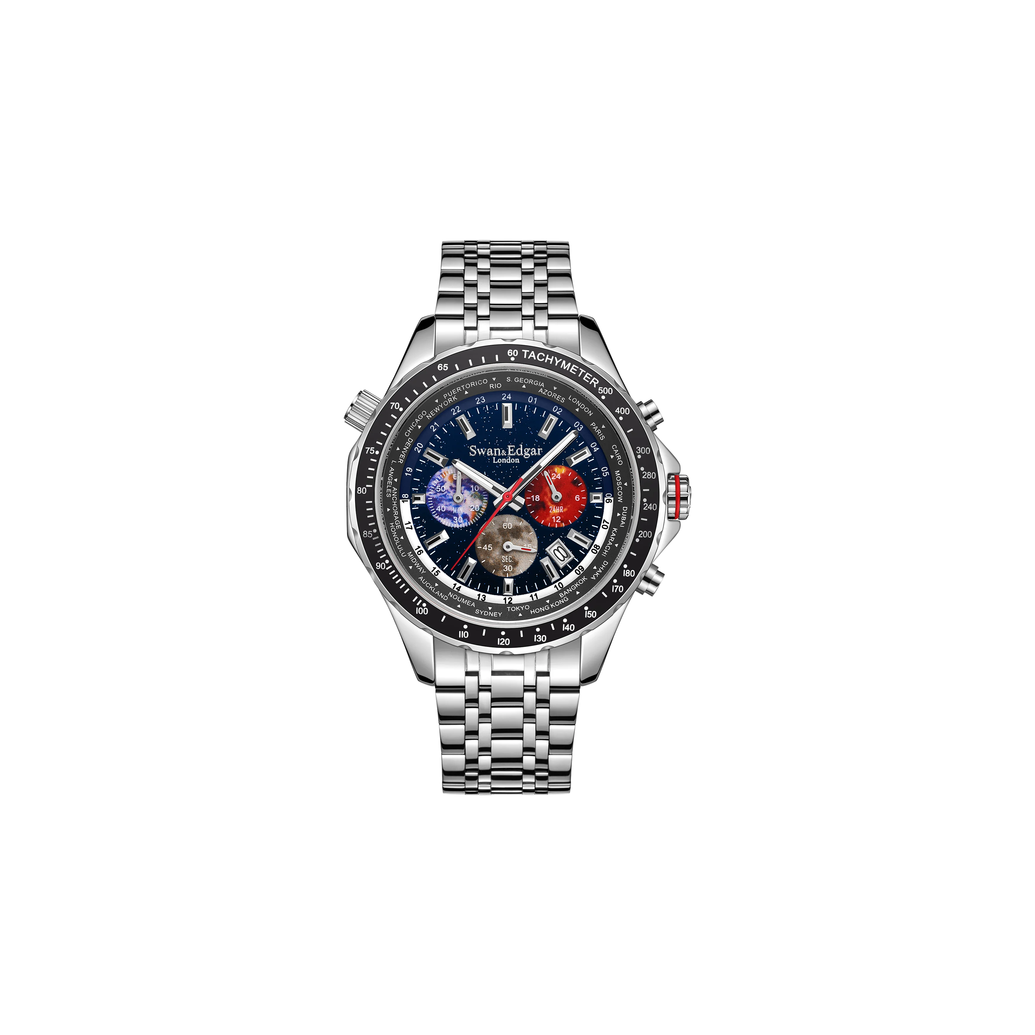 Swan & Edgar World Timer Mechanical Quartz Blue