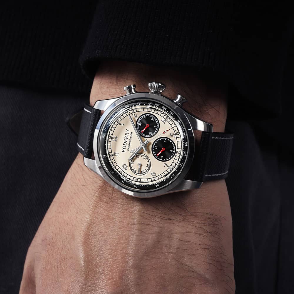 Boderry ASYMMETRY - Mechanical Chronograph with Domed Sapphire Crystal | Khaki
