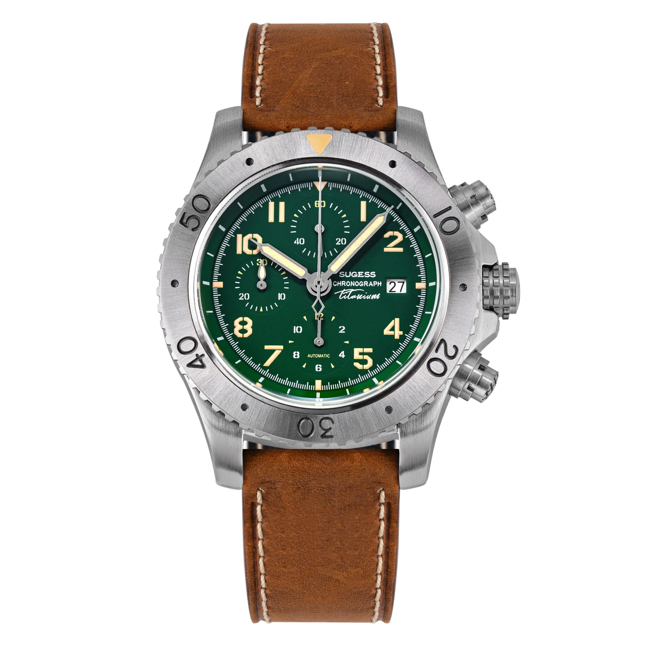 Sugess Sugess S464 Titanium Chronograph Green Dial