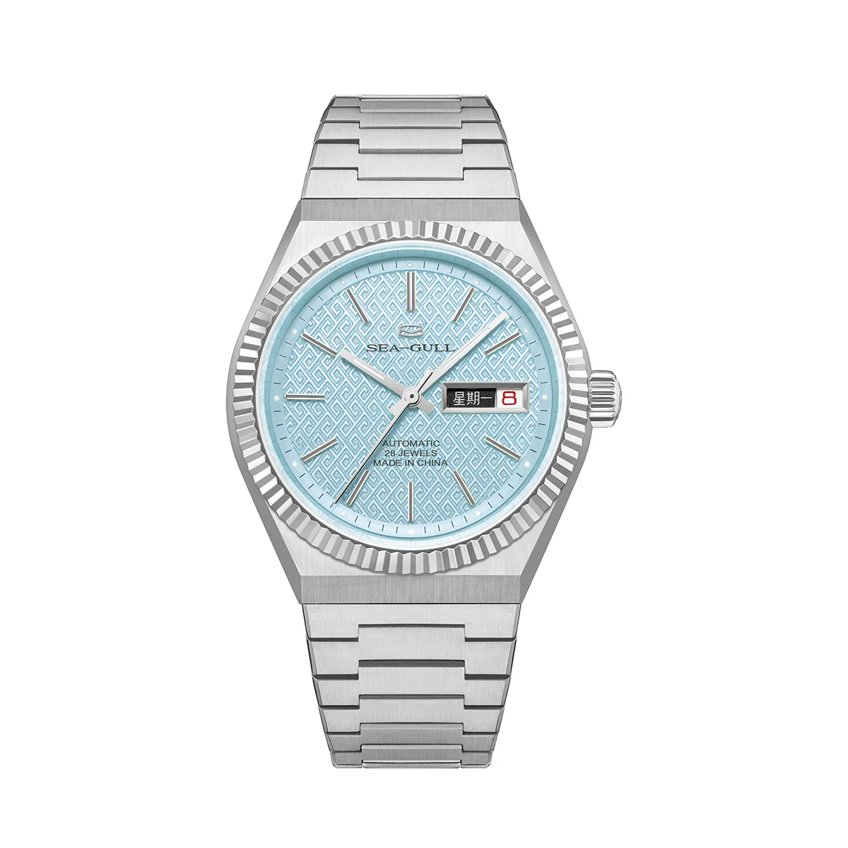 Sea-Gull Ancient Cloud Motif Dial Date-day Calender Reissue Automatic Dress Watch 38mm