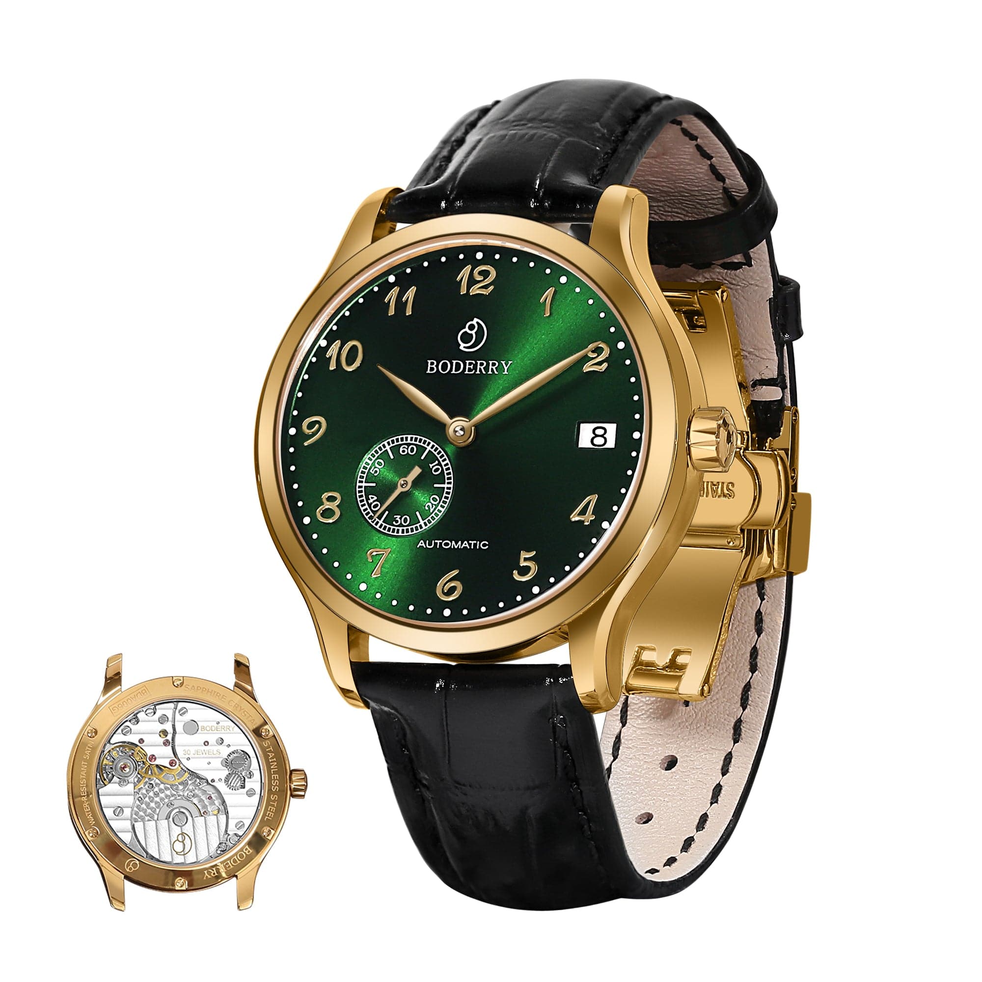 Boderry ELITE - Micro-rotor Automatic Watch | Gold Green