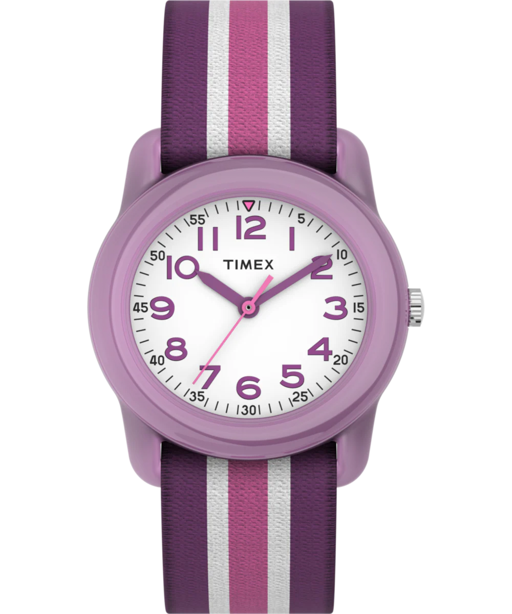 Timex TIMEX TIME MACHINES® 29mm Purple Stripe Elastic Fabric Kids Watch